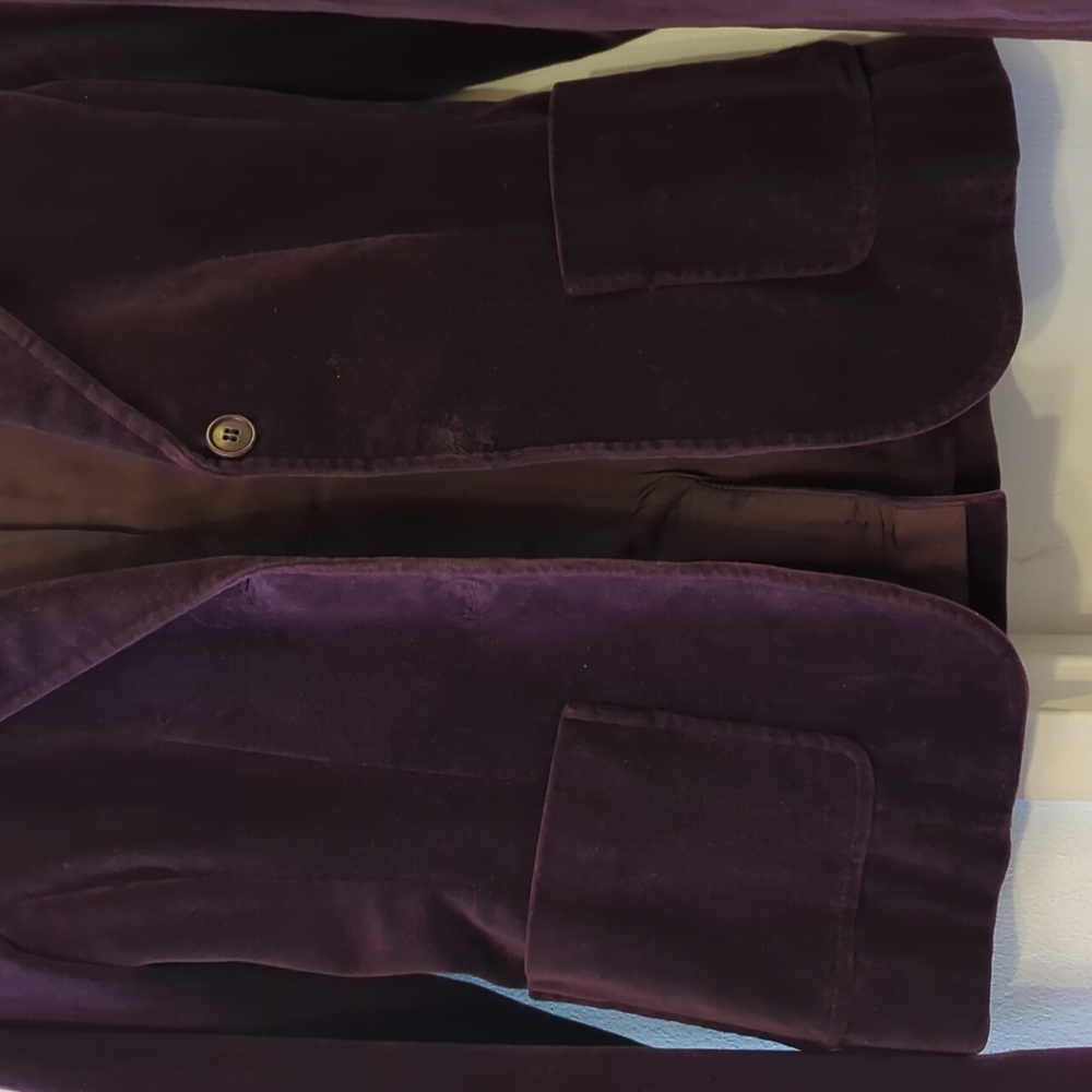 BCBGMaxAzria Purple Velvet Full Suit XS 4 - Picture 3 of 8